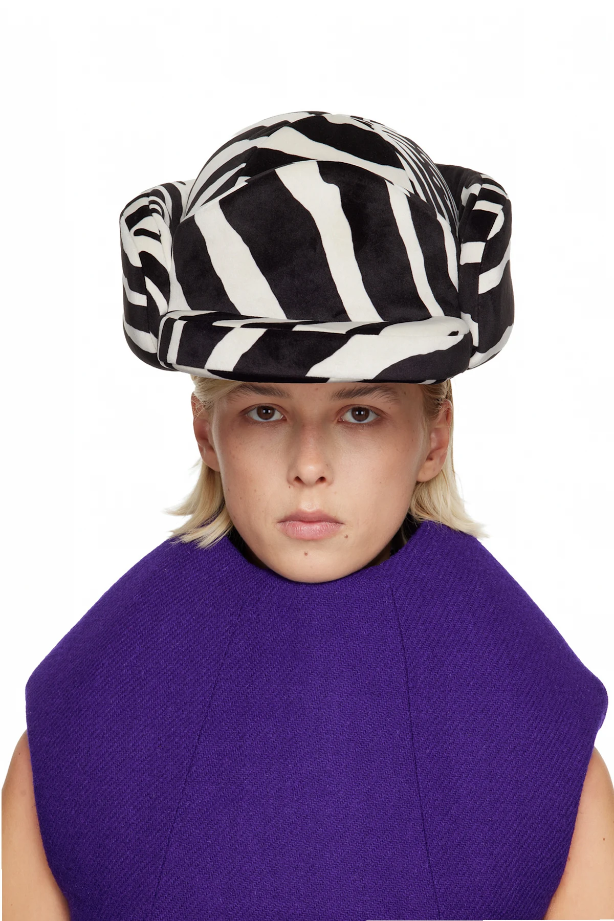 Black & White Padded Printed Cap