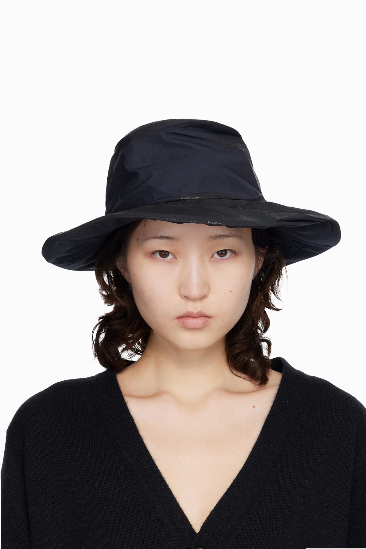 Navy Coated Cotton Hat