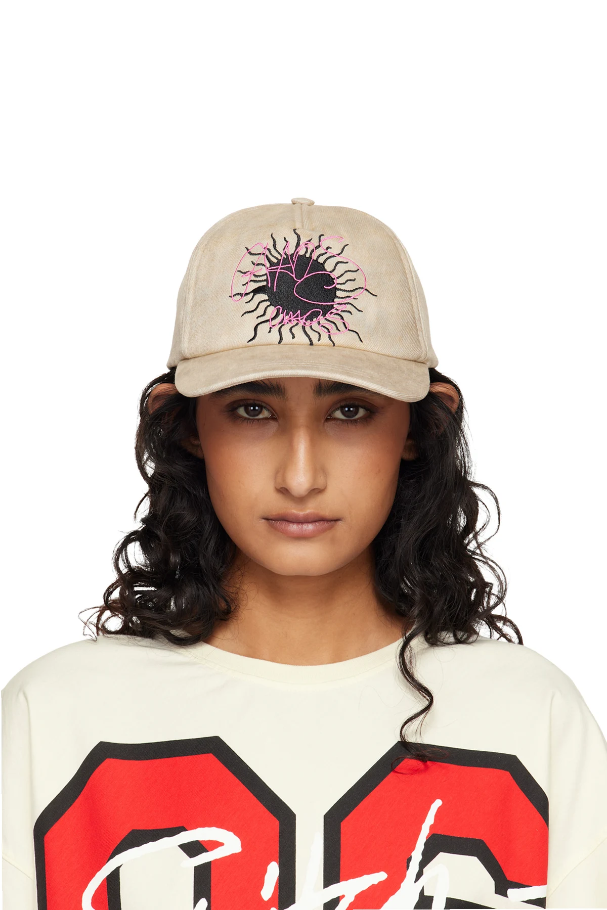 Beige Marble Denim Baseball Cap
