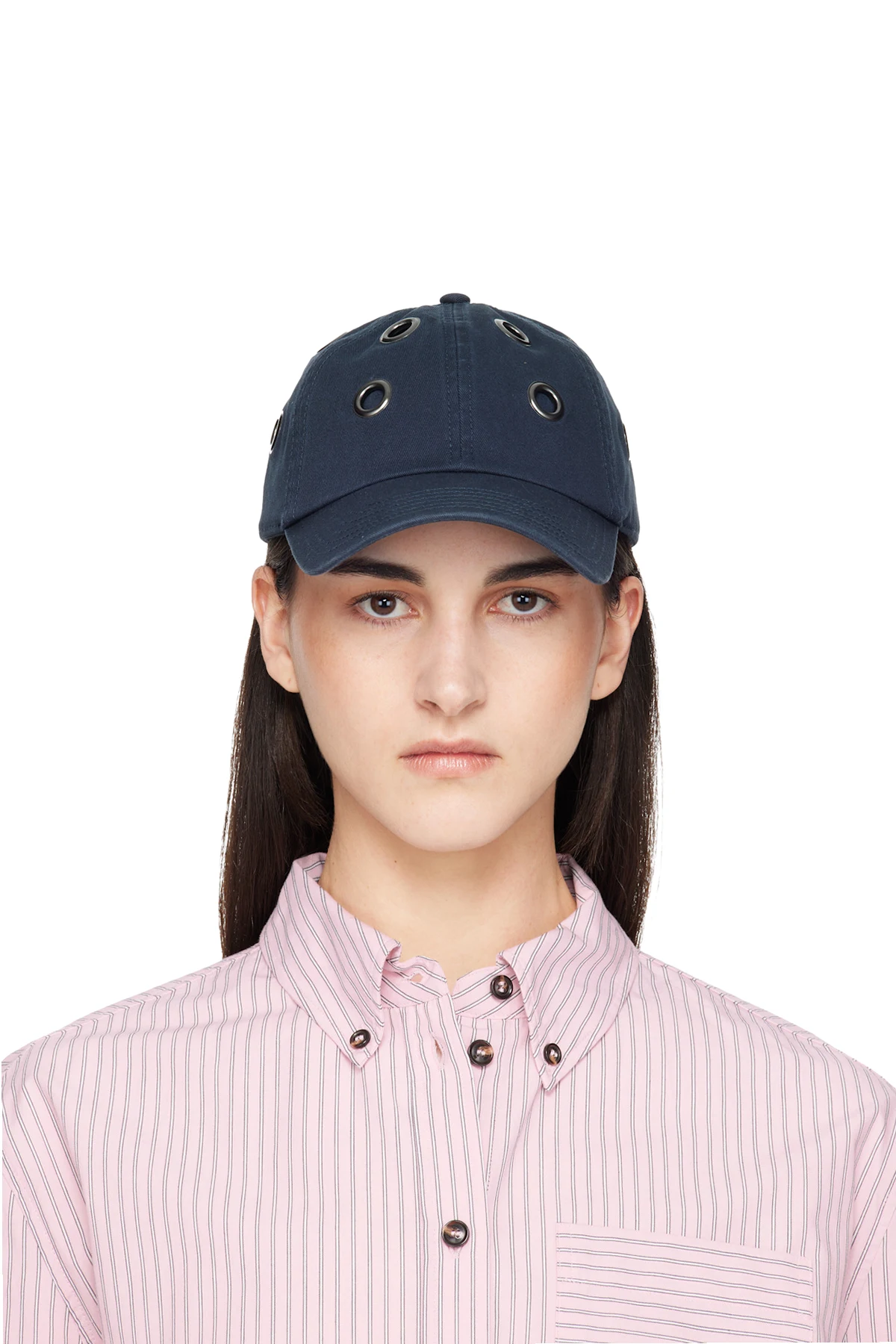 Navy Eyelets Cap
