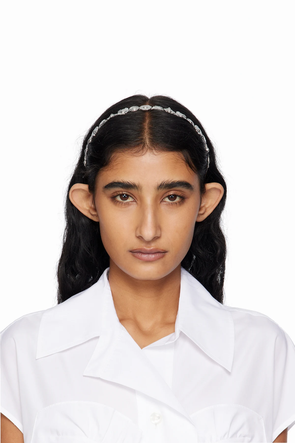 Silver Metal Narrow Headband