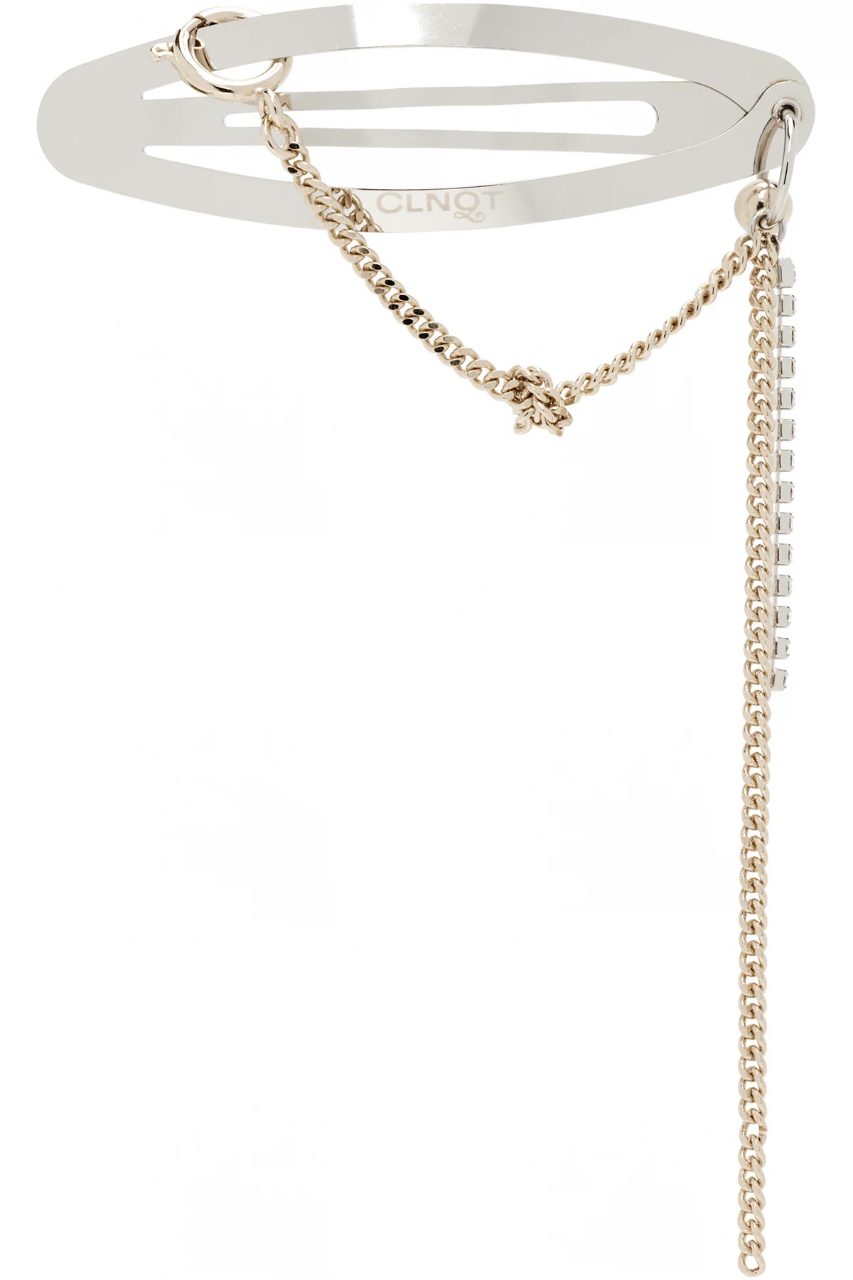 Silver & Gold Amber Barrette