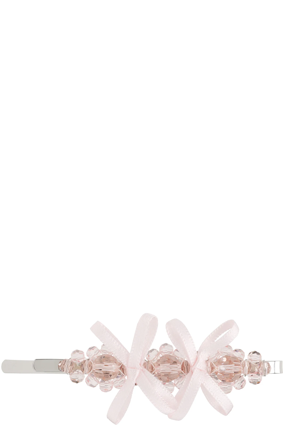 Pink Petite Bow Detail Flower Hair Clip