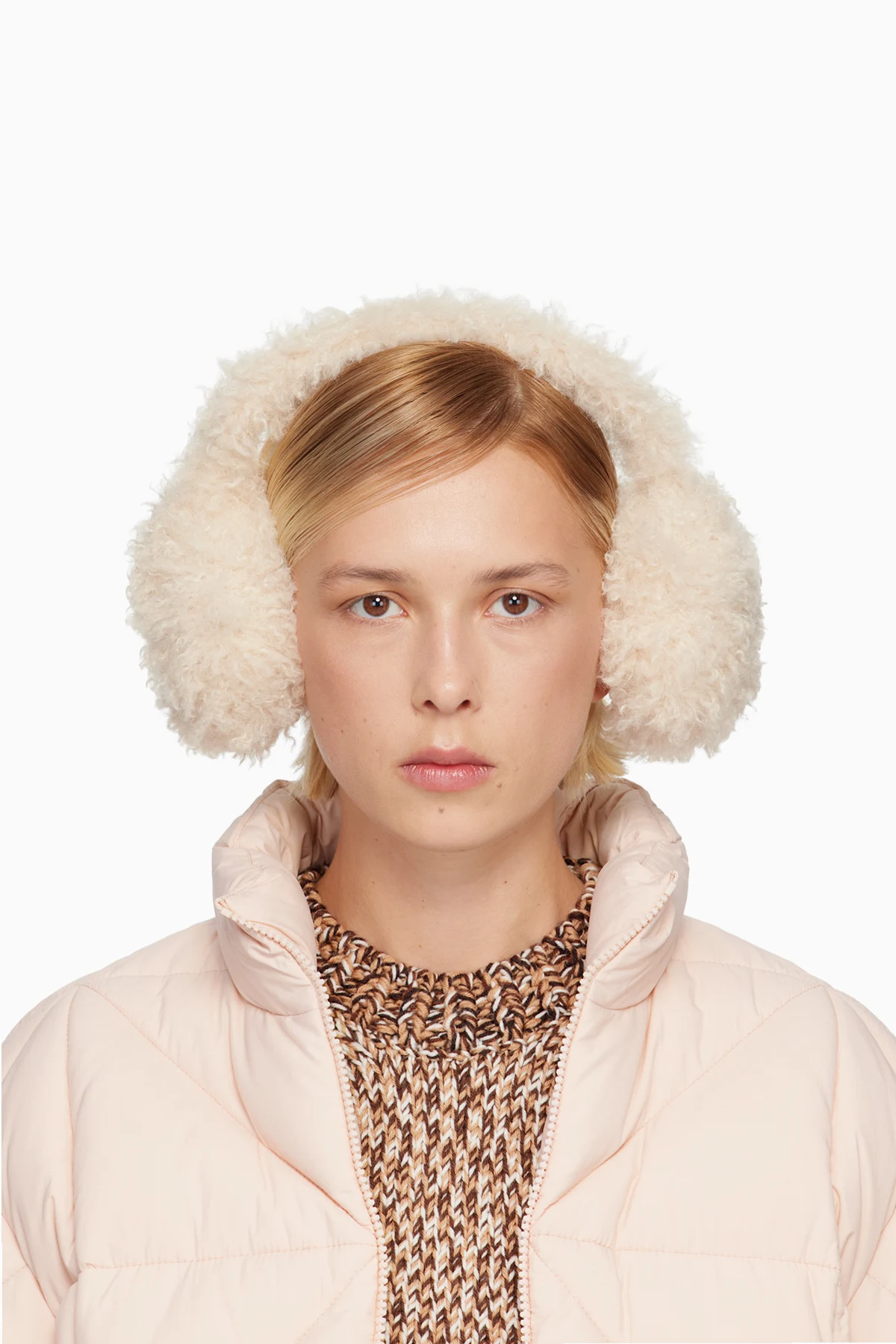 Beige Logo Ear Muffs
