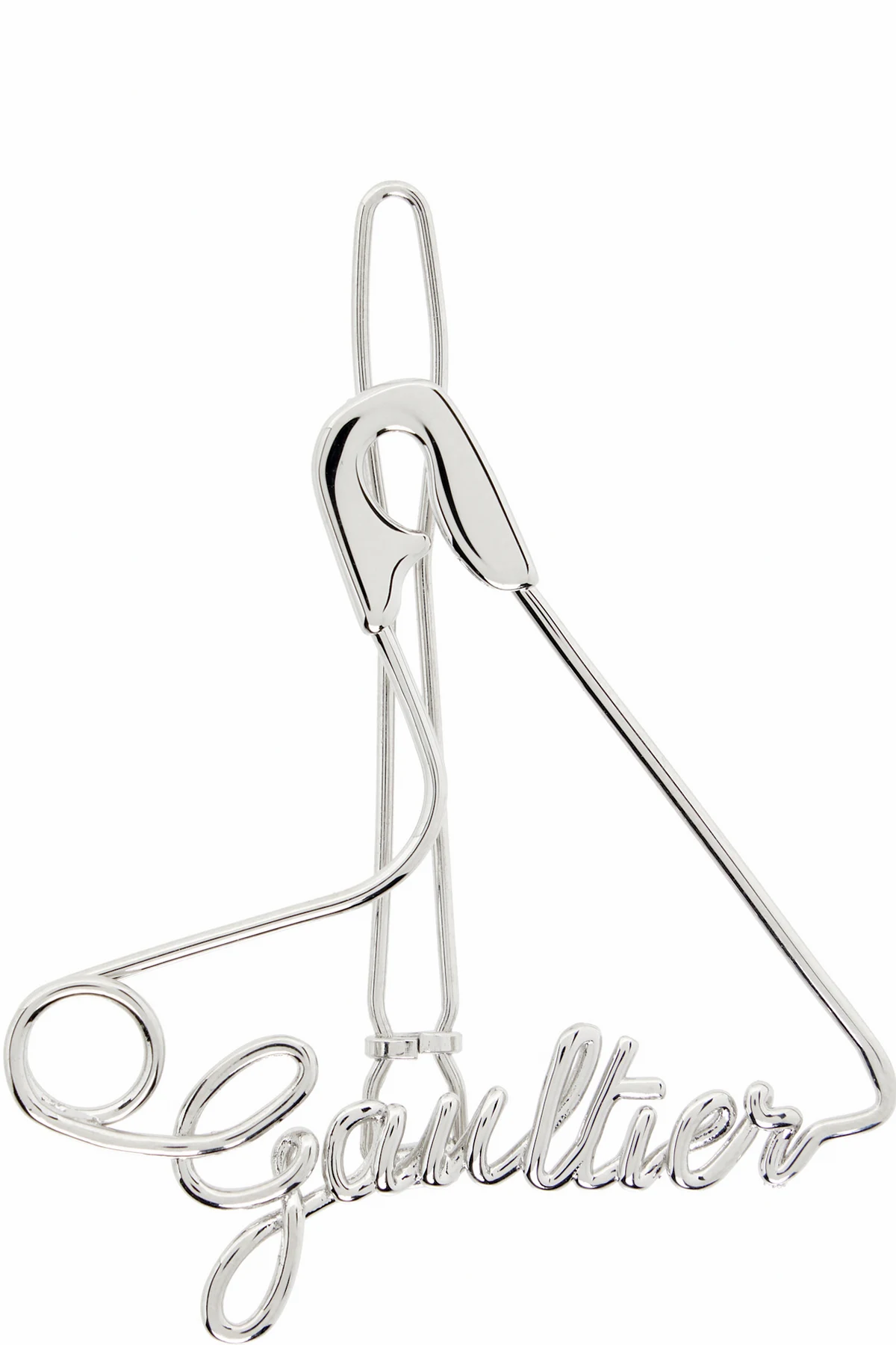 Silver 'The Heart Safety Pin' Hair Clip