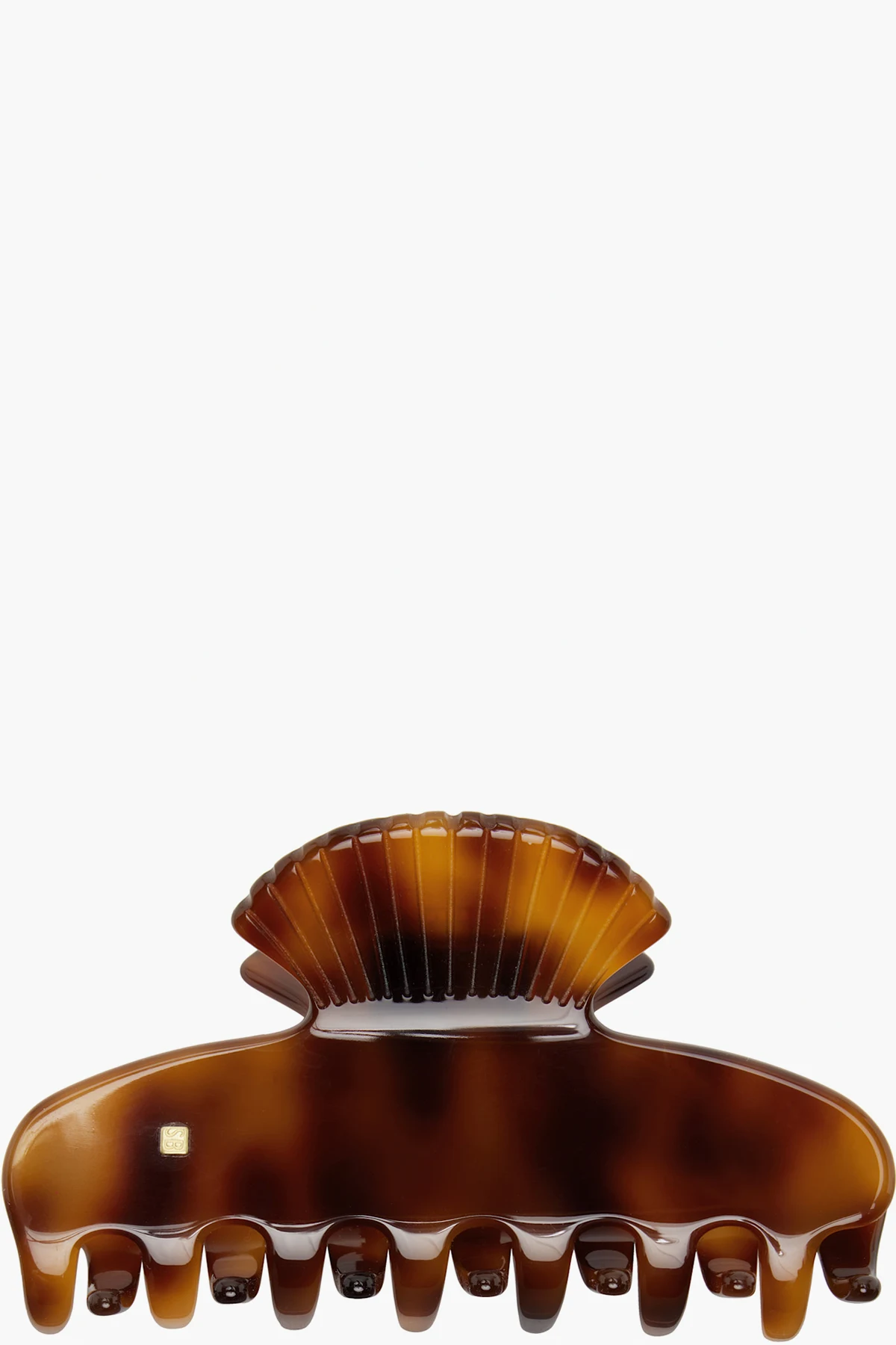 Brown Small Fan Shell Claw Hair Clip