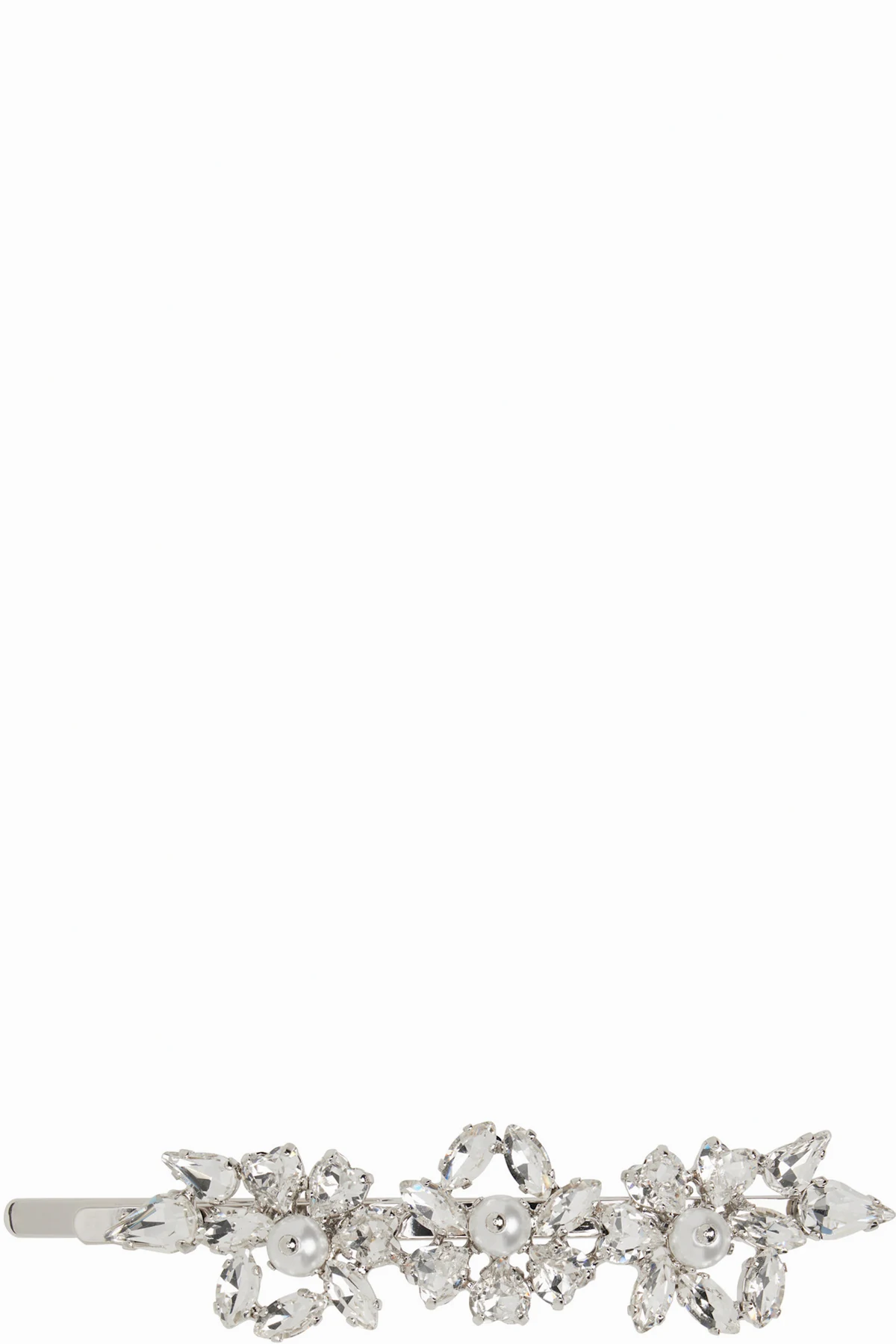 Silver Heartbloom Hair Clip