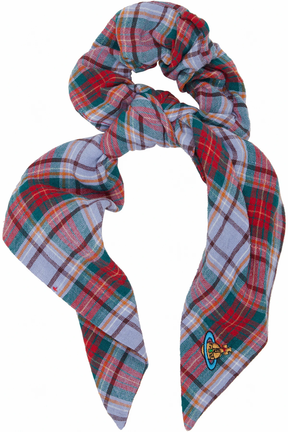 Purple & Red Tartan Large Scrunchie