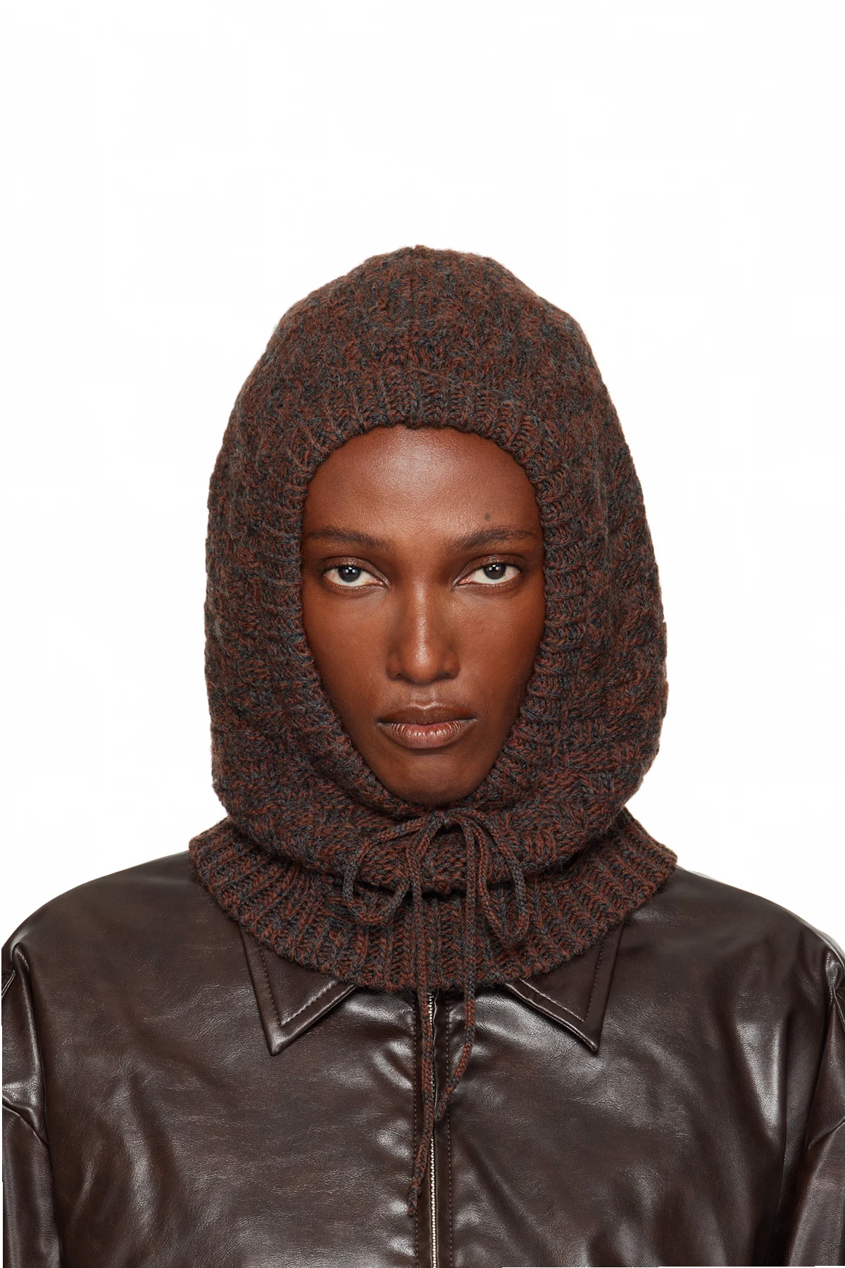 Brown Wool Blend Hood