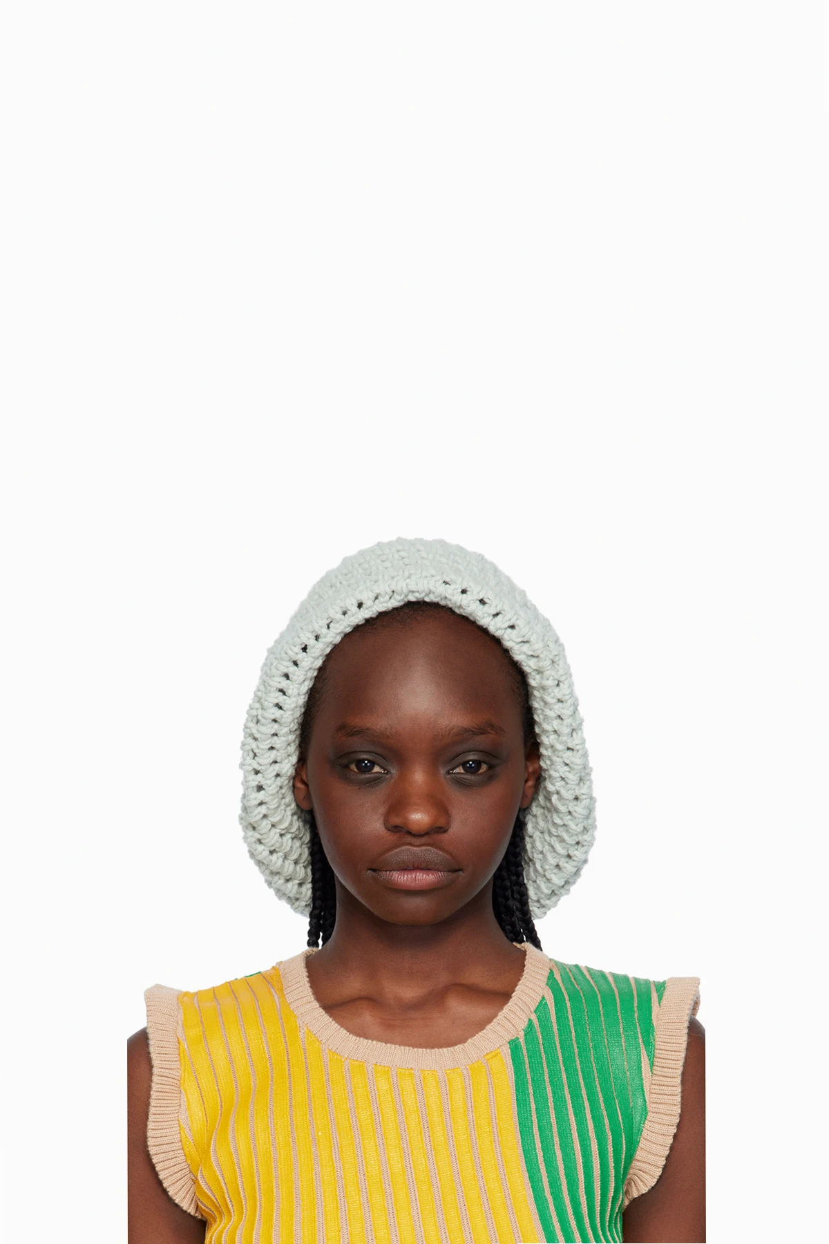 SSENSE Exclusive Blue & Off-White Crochet Beanie