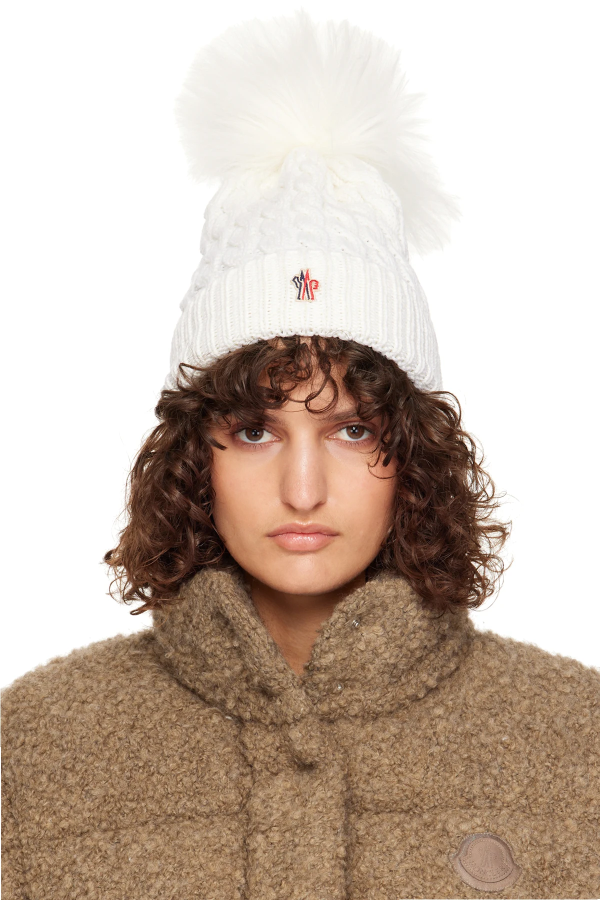 White Wool Pom Pom Beanie