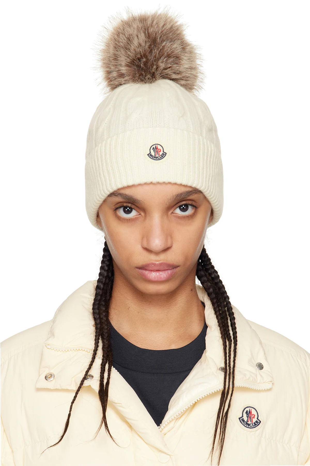 Off-White Wool & Cashmere Pom Pom Beanie