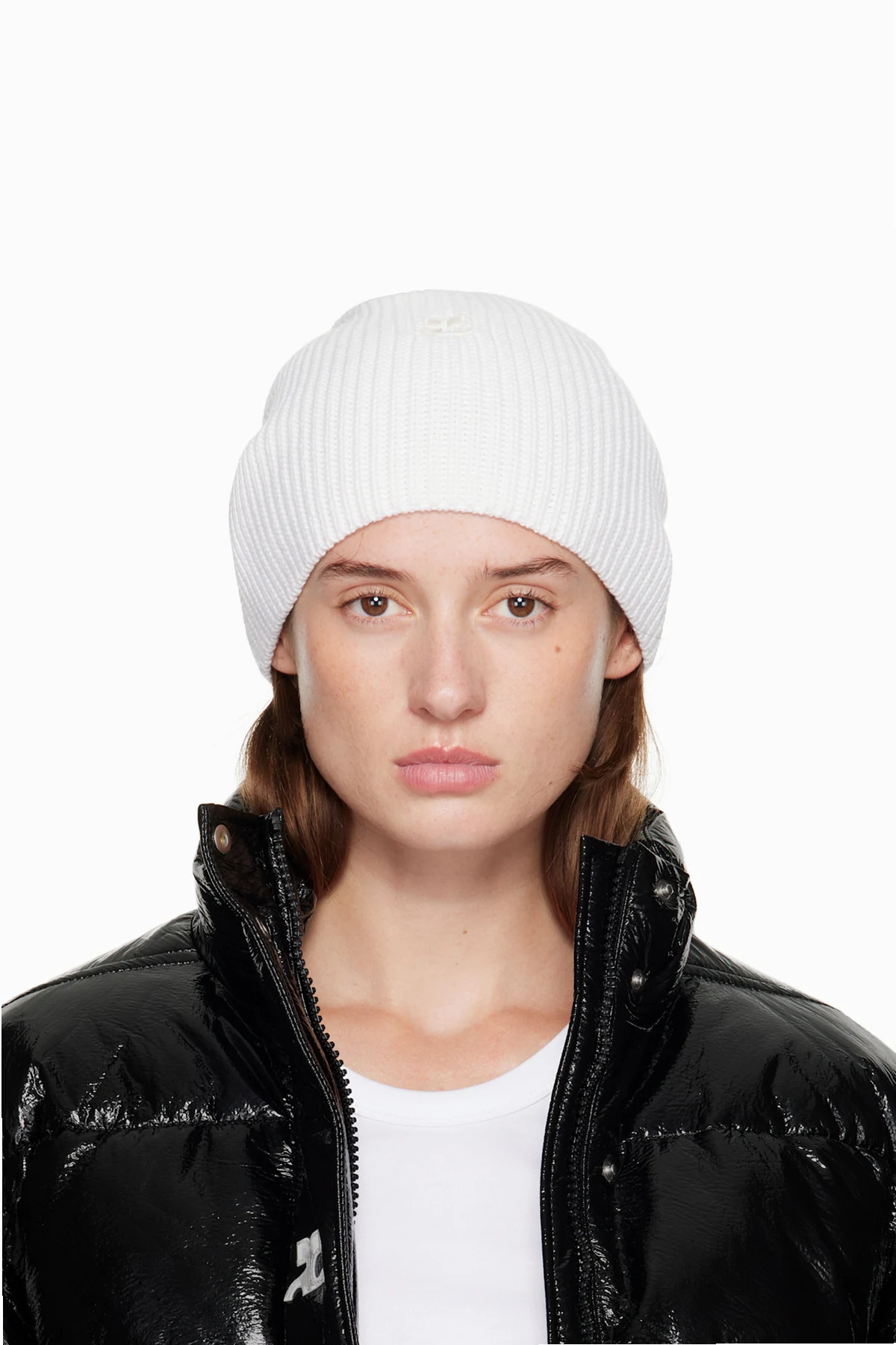 White AC Light Wool Beanie