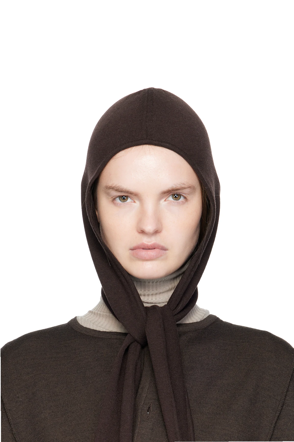 Burgundy Fine Wool Head Scarf Beanie