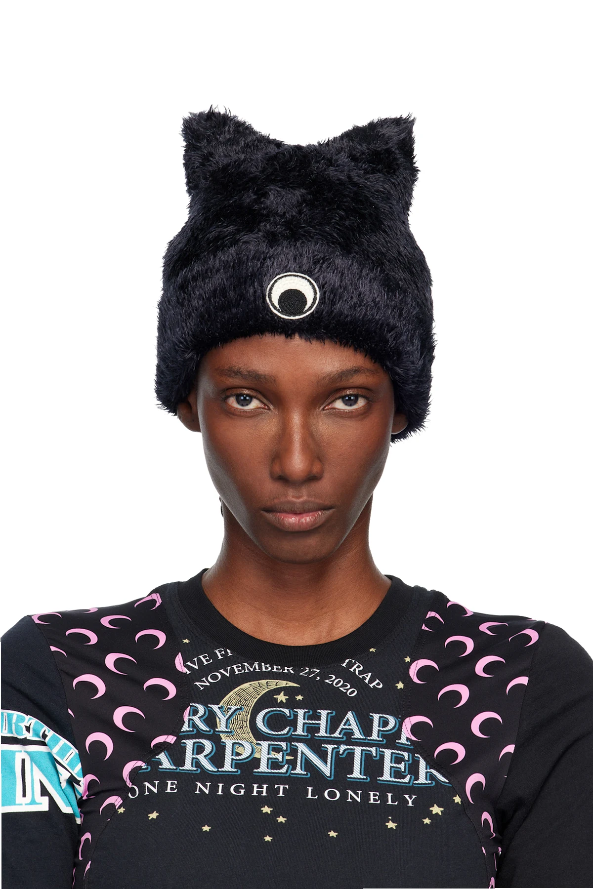 Black Wild Fluffy Knit Kawaii Beanie