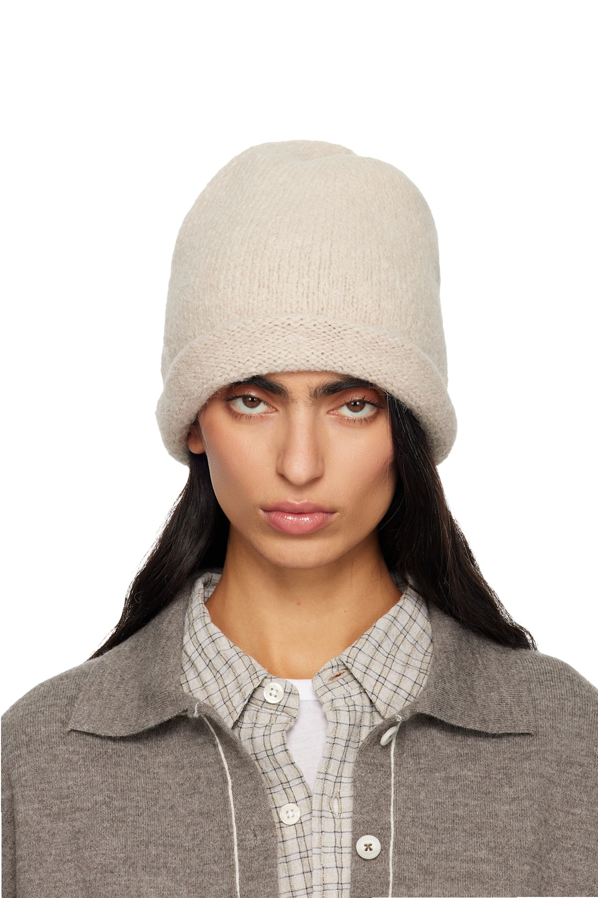 Beige Crown Beanie