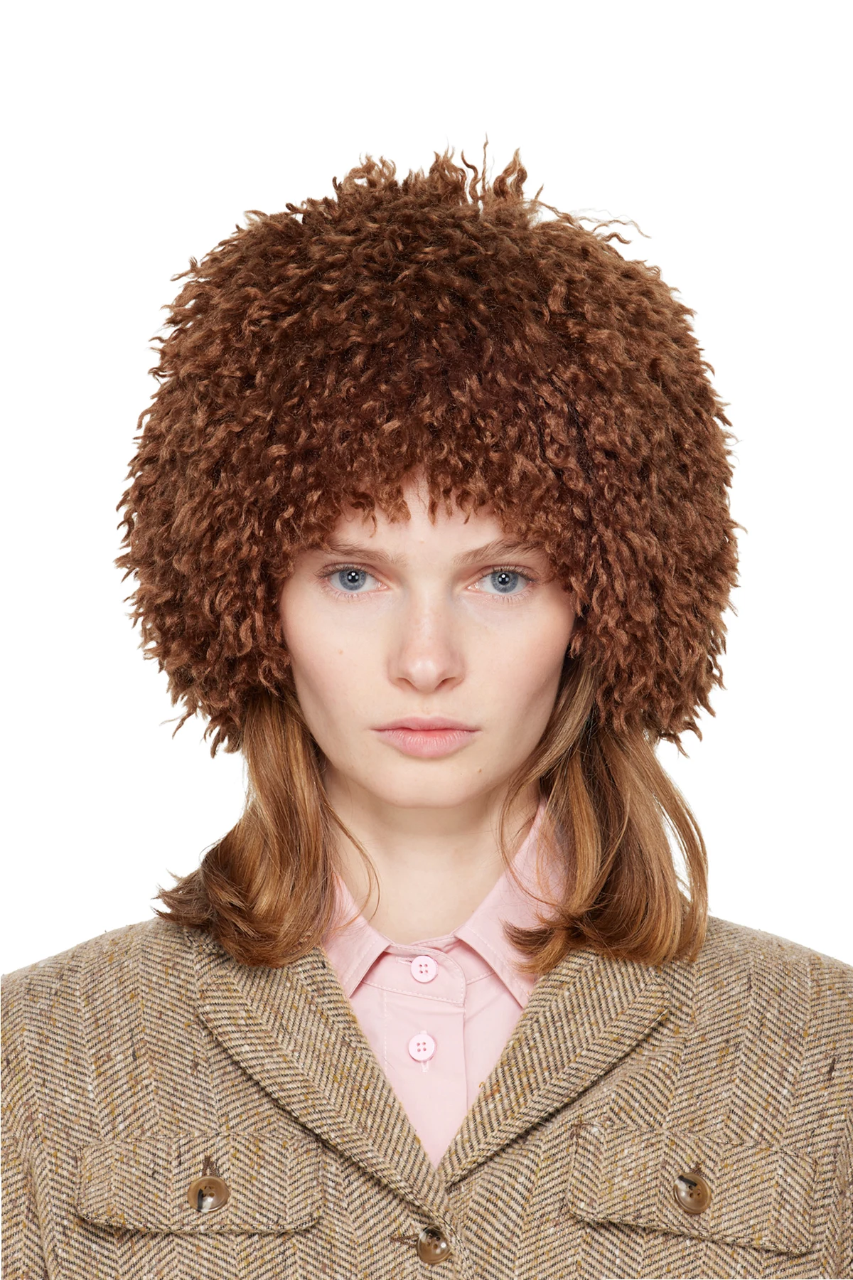SSENSE Exclusive Brown Faux Fur Beanie