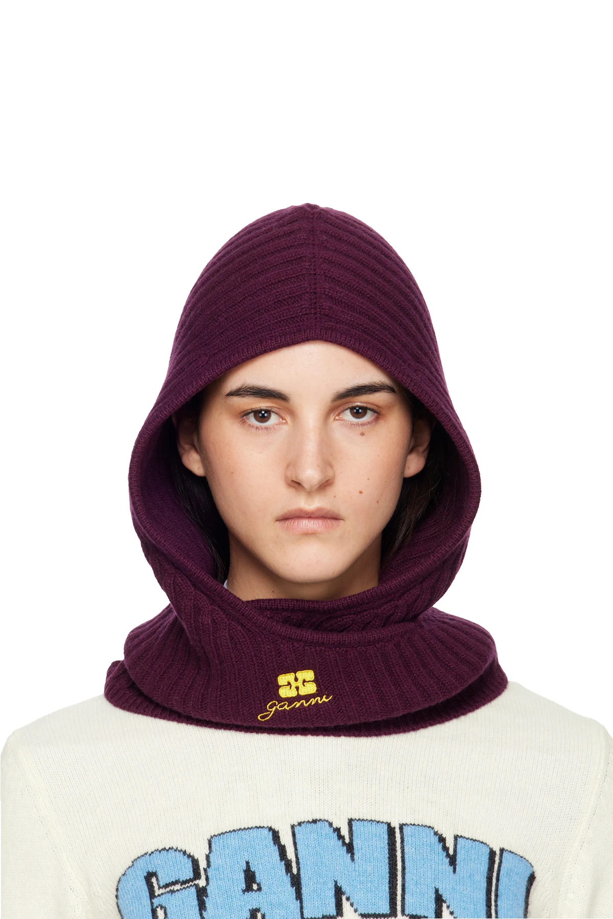 Burgundy Wool Mix Balaclava