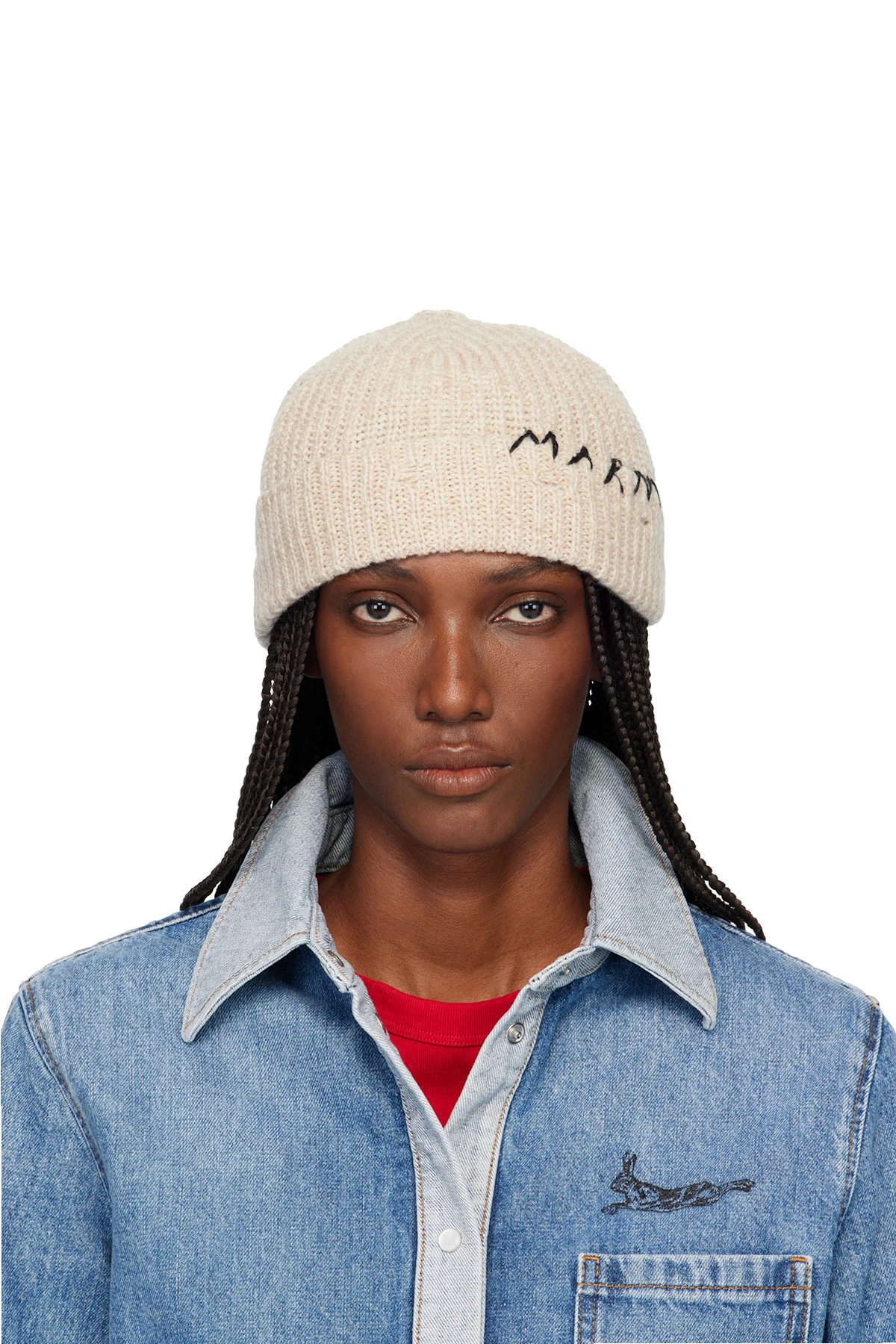 Beige Wool Beanie