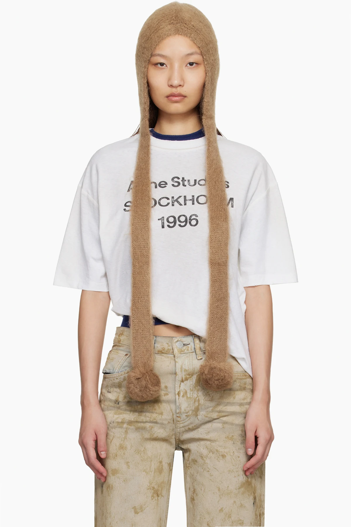 Tan Mohair Earflap Hood