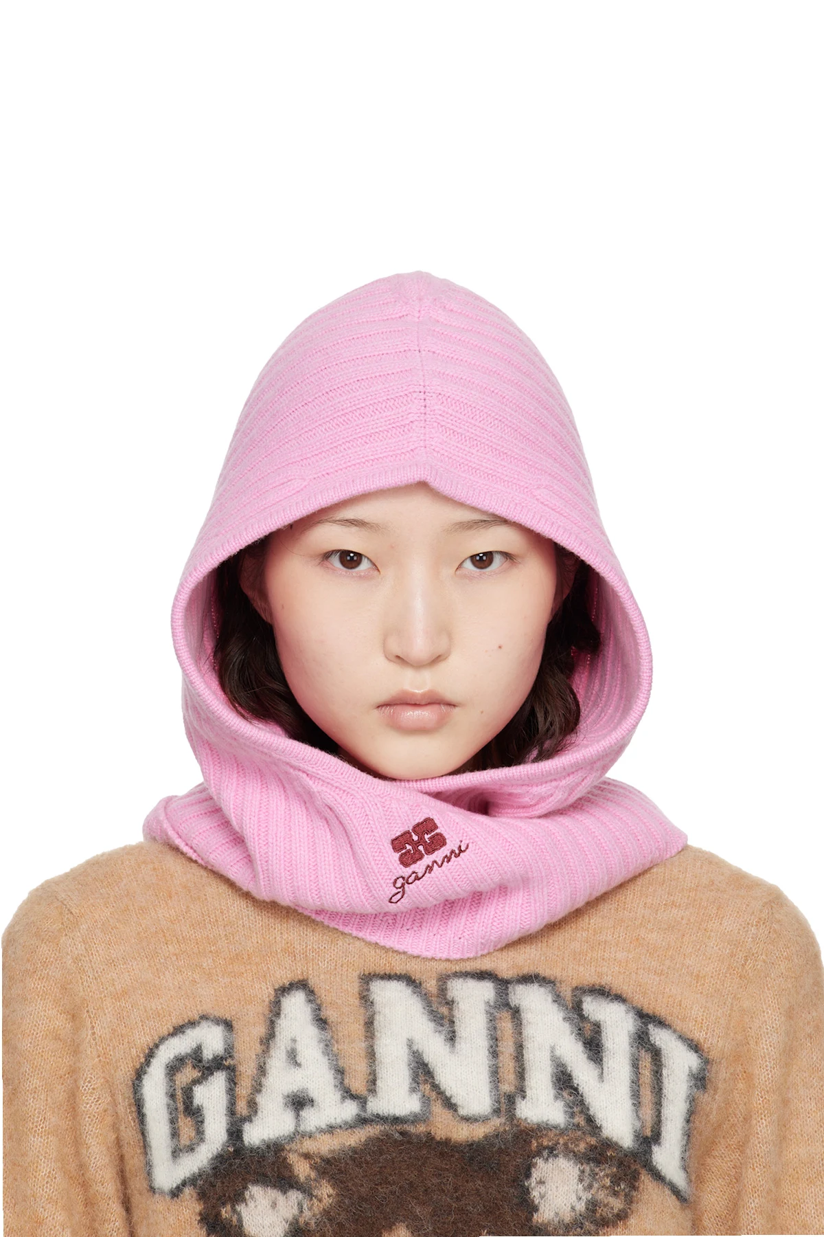 Pink Wool Mix Balaclava