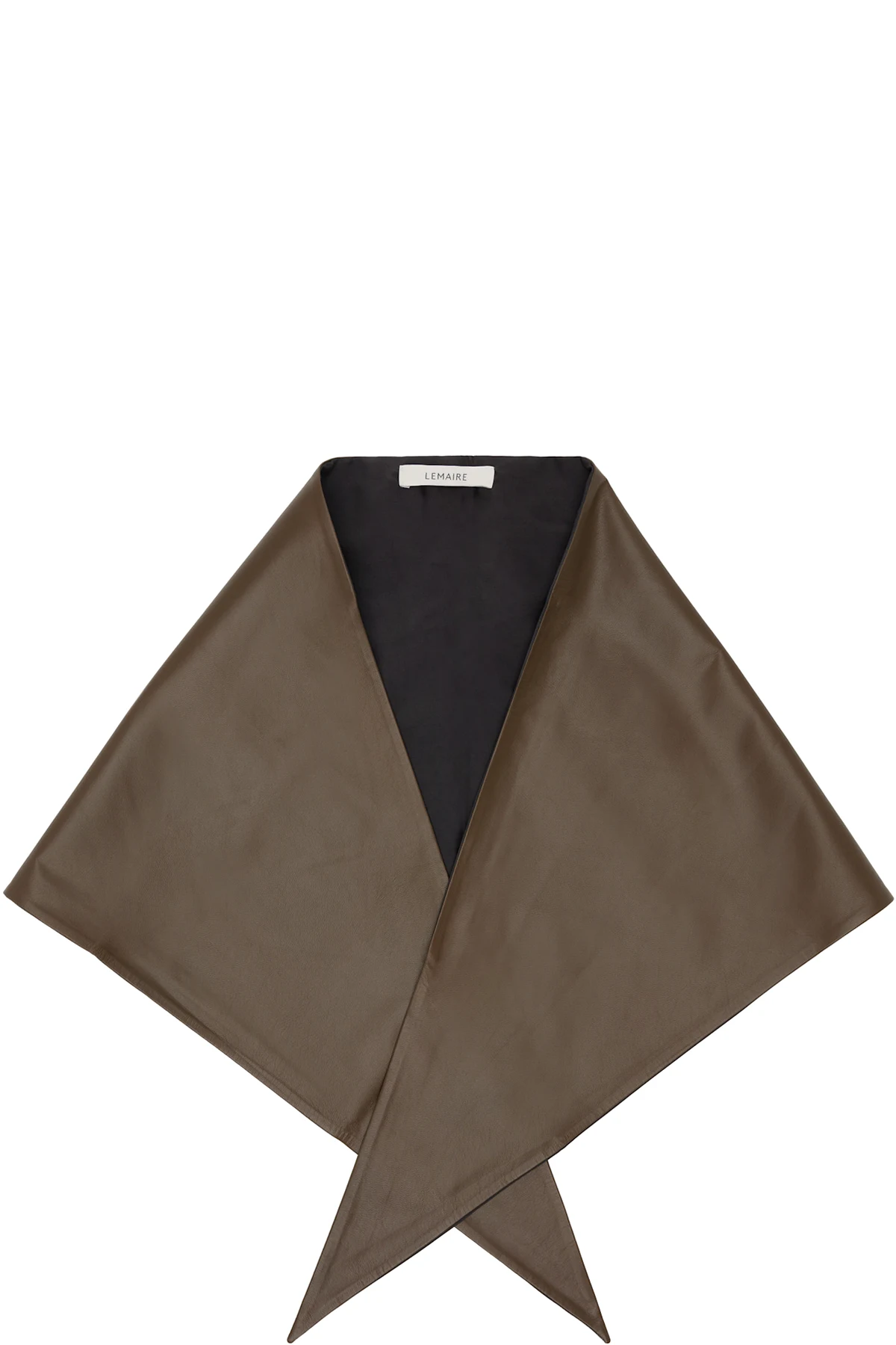 Khaki Large Leather Triangle Scarf