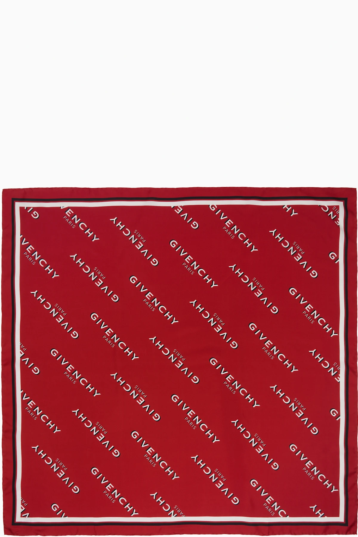 Red 'GIVENCHY' Shadow Square Scarf