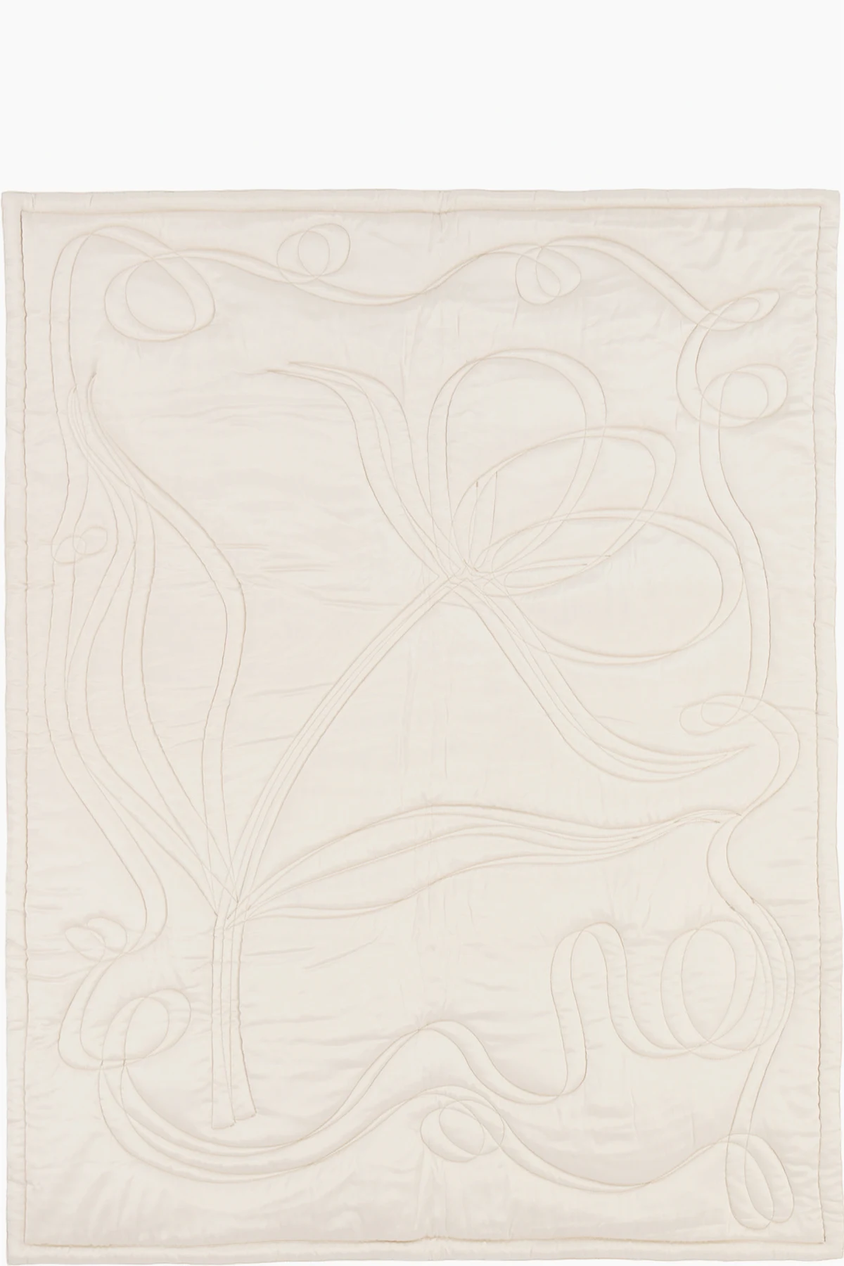 Off-White Quilted Silk Blanket