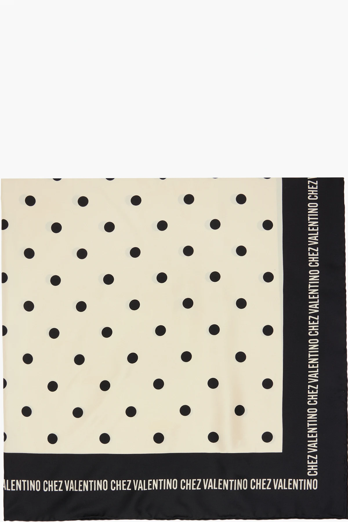 Off-White & Black 'Chez Valentino' Silk Scarf