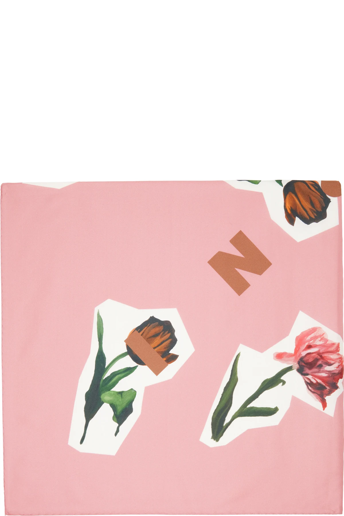 Pink Artists' Capsule Silk Flower Collage Scarf