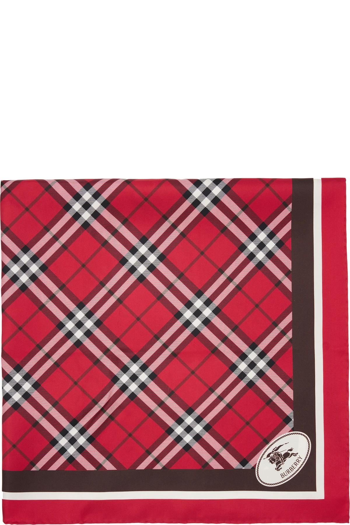Red Check Silk Scarf
