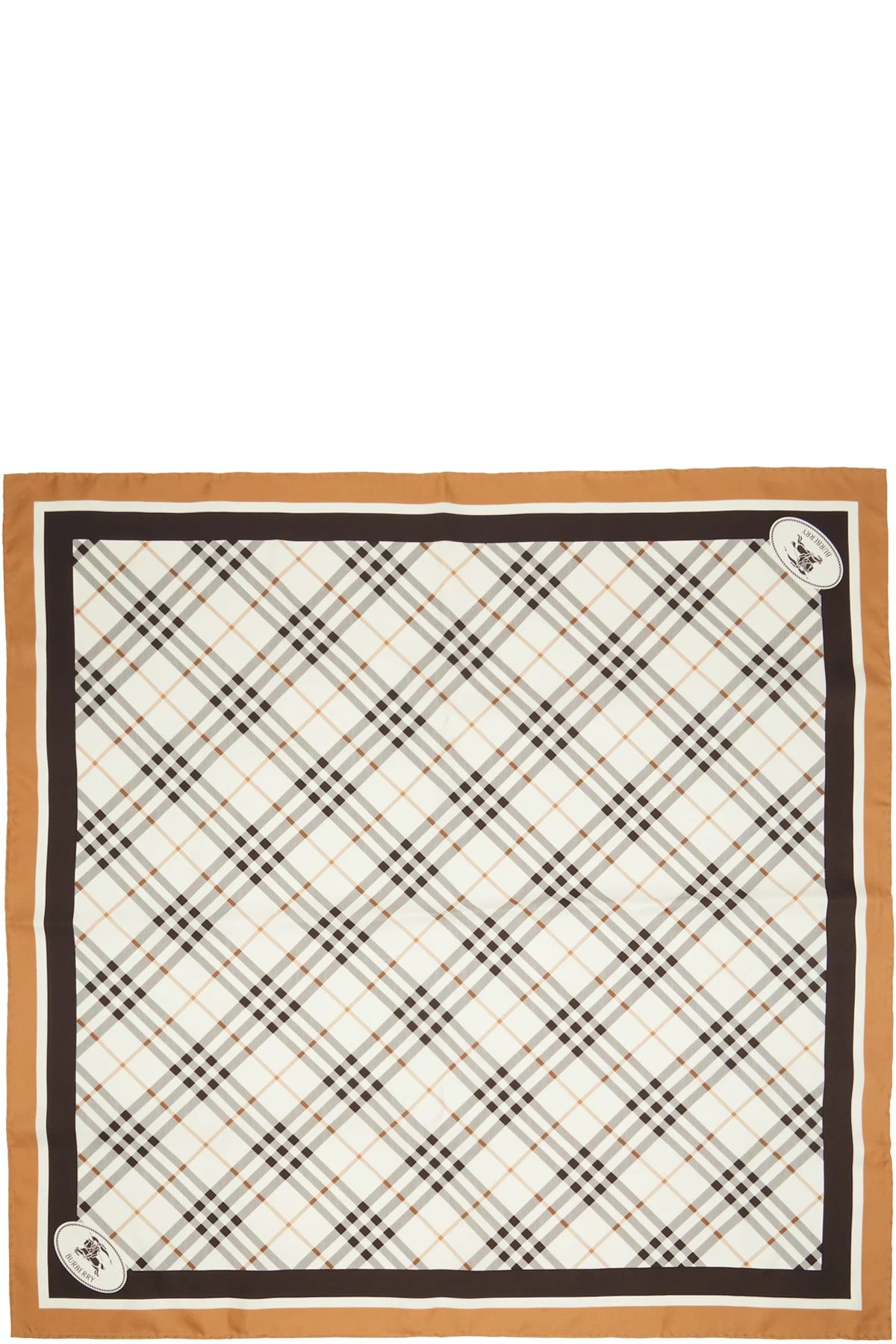 Off-White Check Knight Stamp Silk Scarf