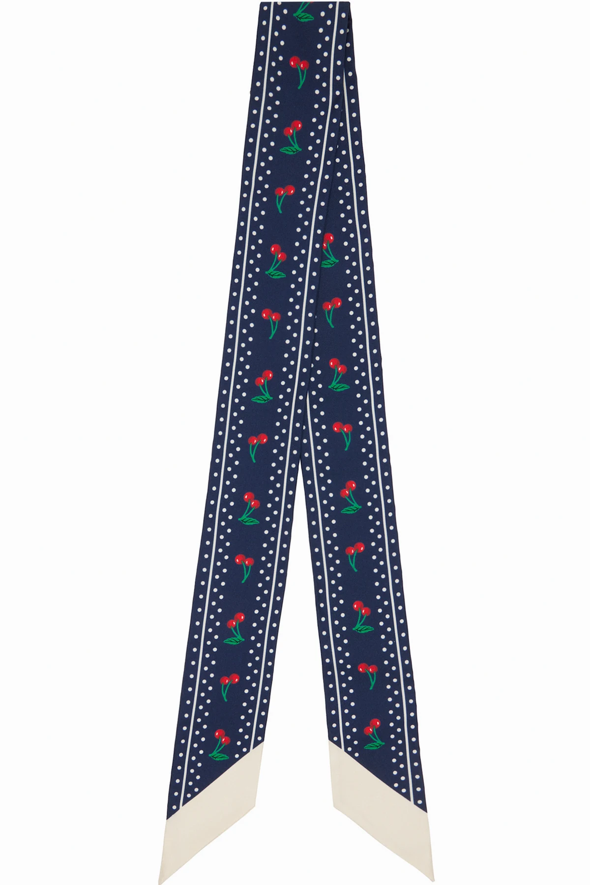 Navy Silk Cherry Scarf