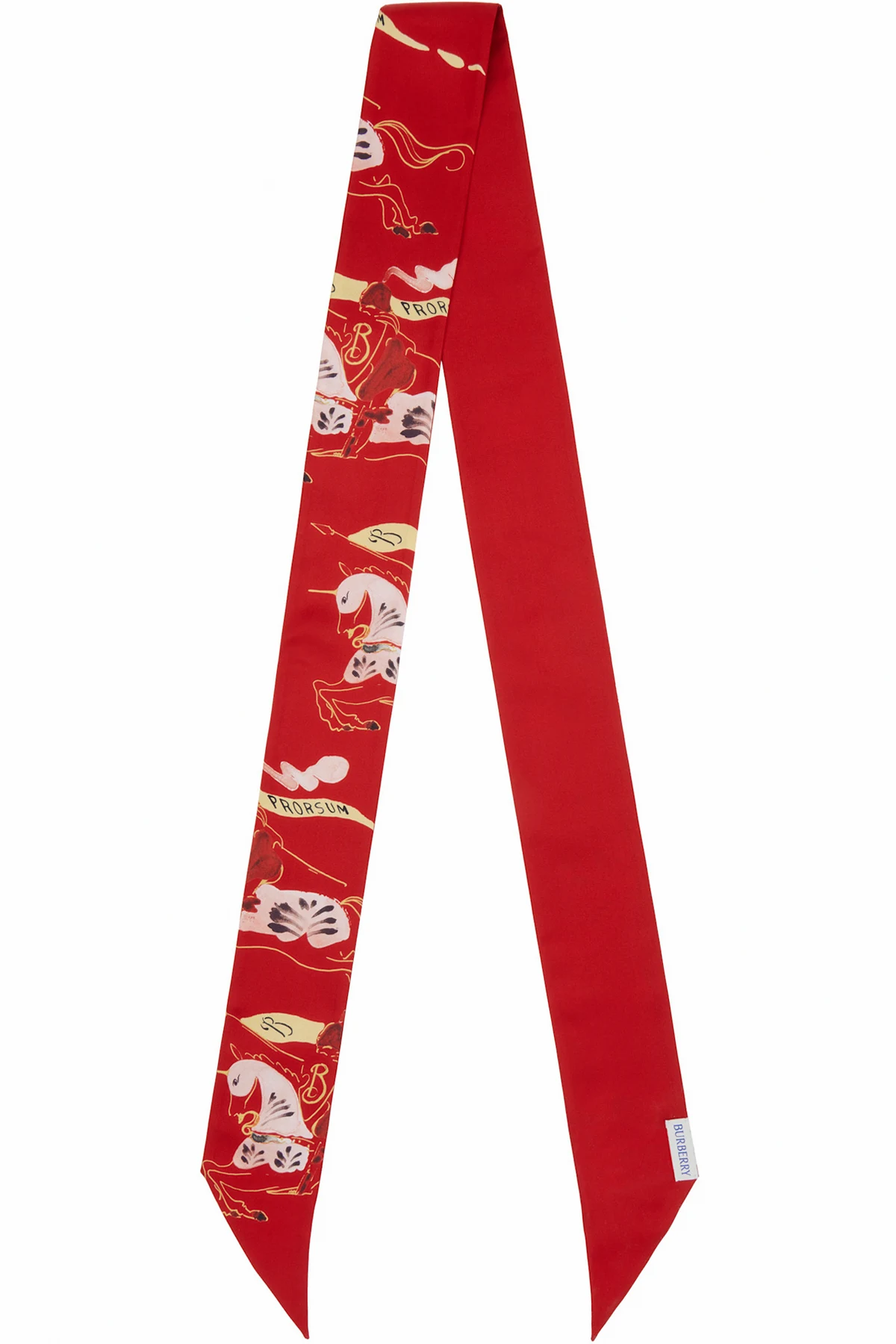 Red Skinny Watercolour EKD Silk Scarf