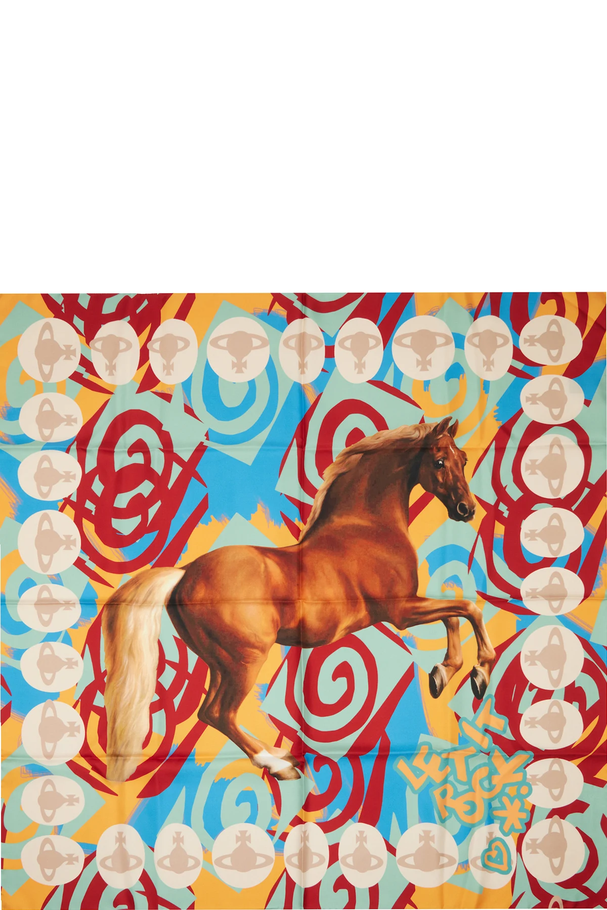 Multicolor Horse Square Scarf