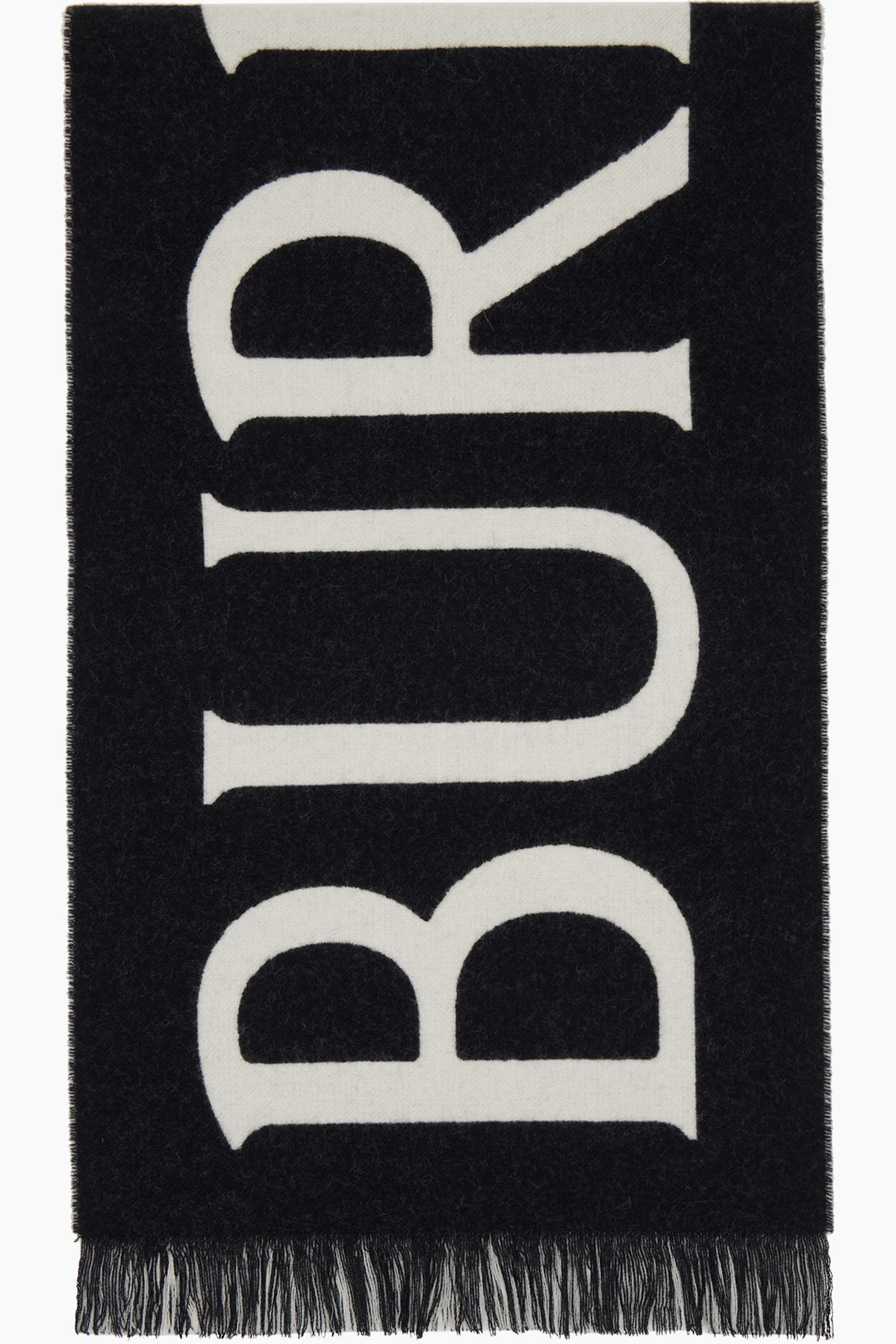 Black Logo Wool Scarf