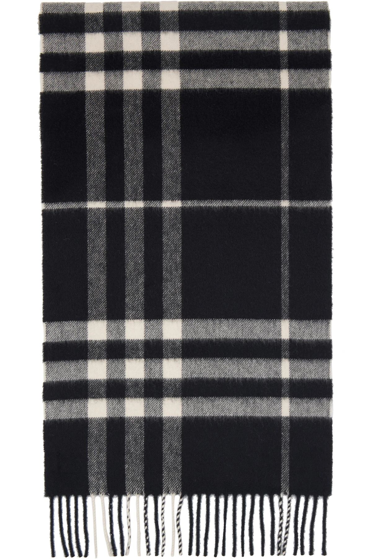 Black & White Check Cashmere Scarf
