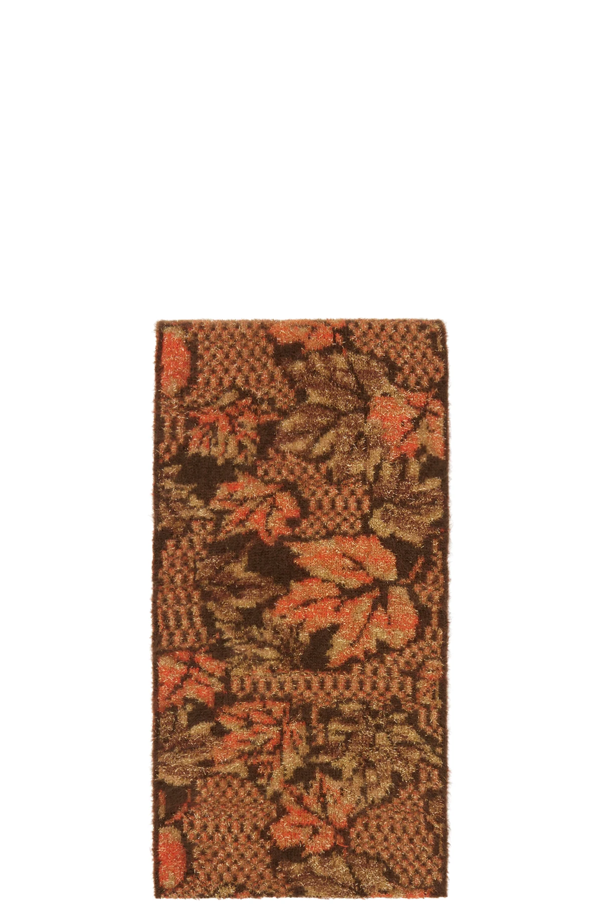 Brown & Orange Lurex Raw Edge Scarf