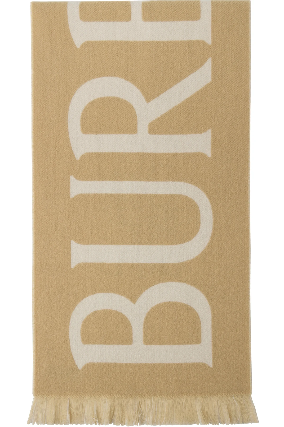 Beige 'Burberry' Text Scarf