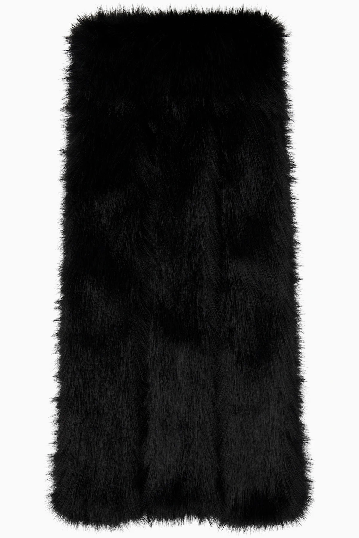 Black Triple Slit Faux Fur Scarf