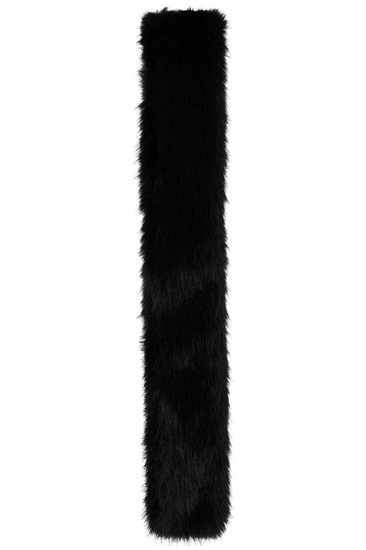 Black Slim Faux Fur Scarf