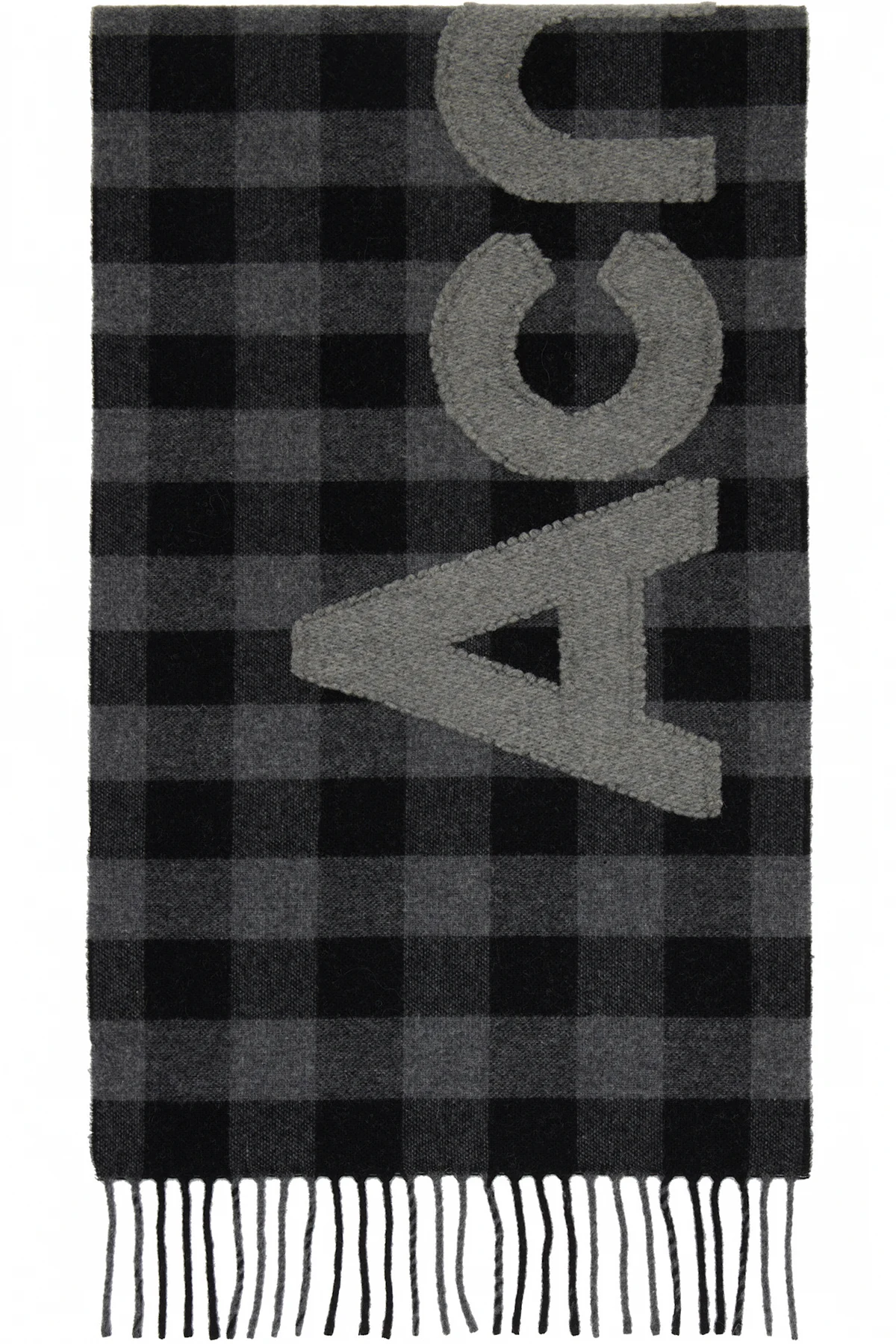 Black & Gray Check Logo Scarf