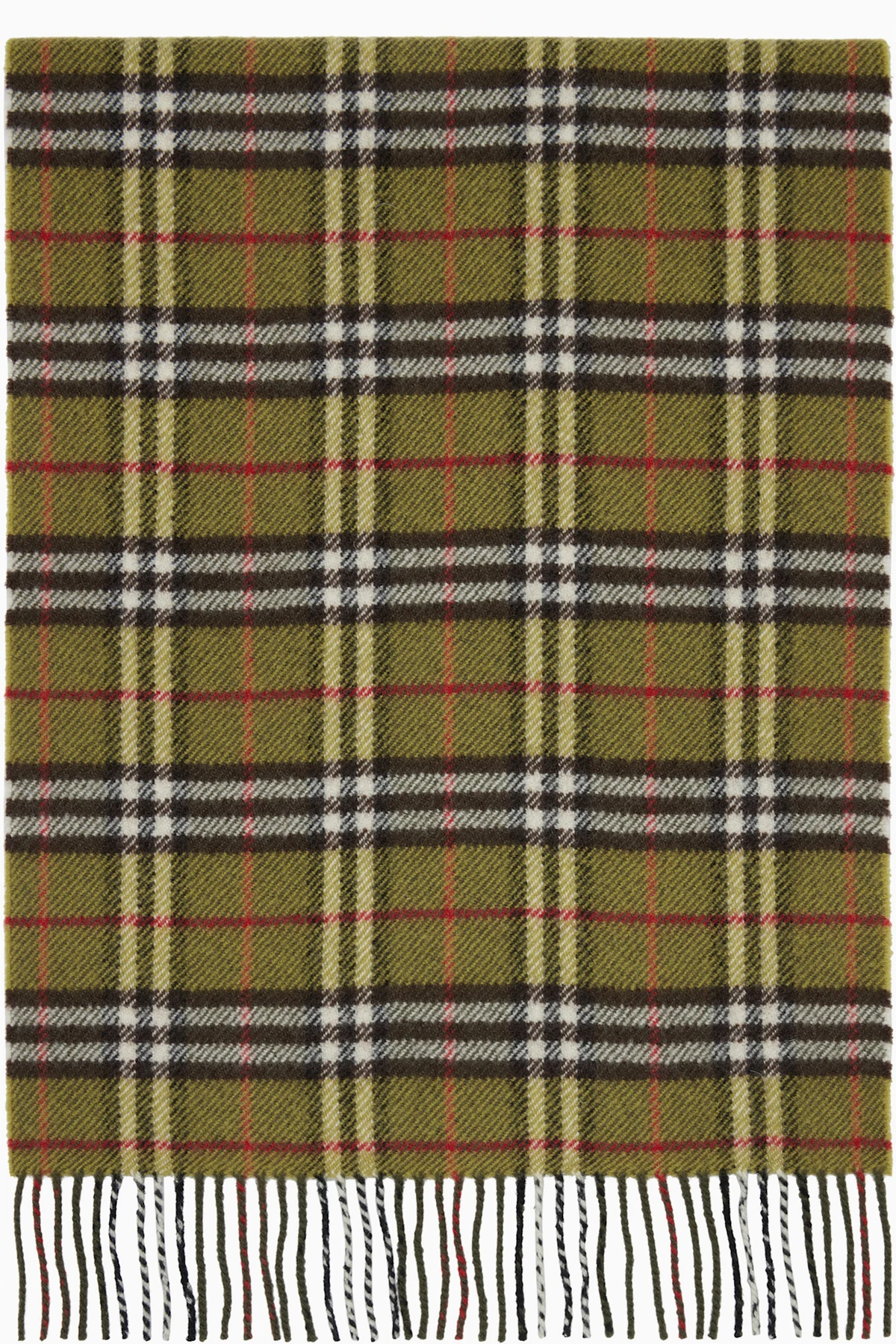 Khaki Check British Wool Scarf
