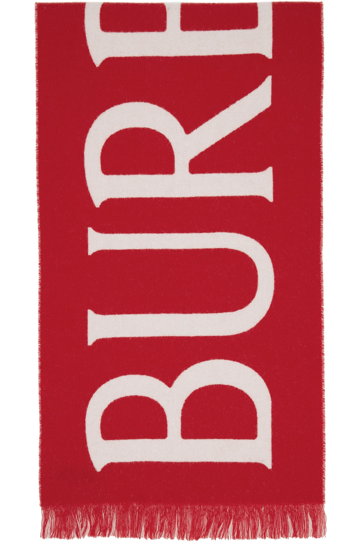 Red & White Logo Wool Scarf