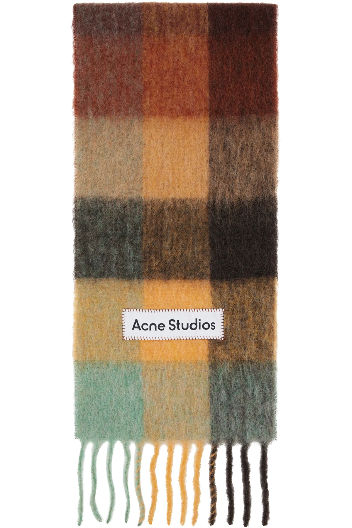 Multicolor Mohair Checked Scarf