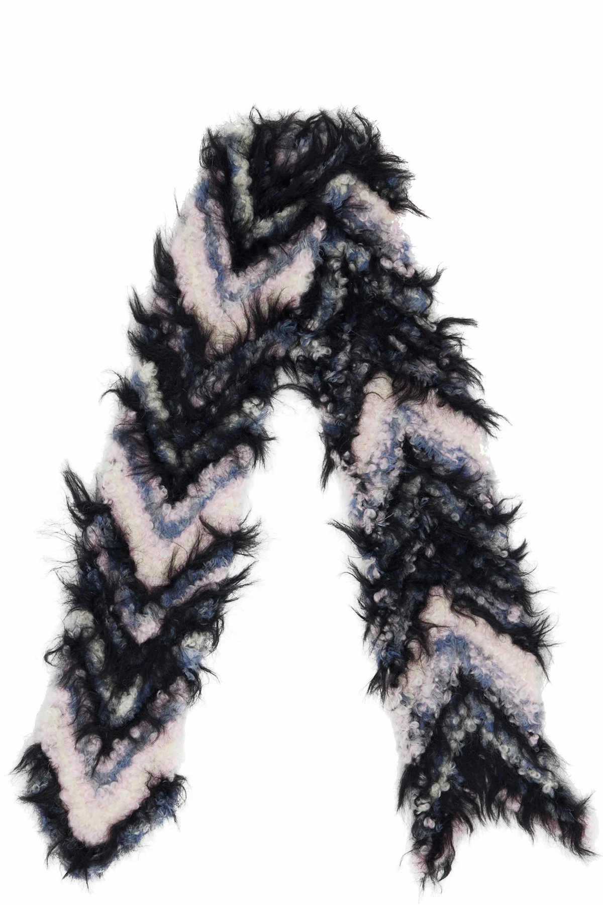 Multicolor Chevron Knit Scarf