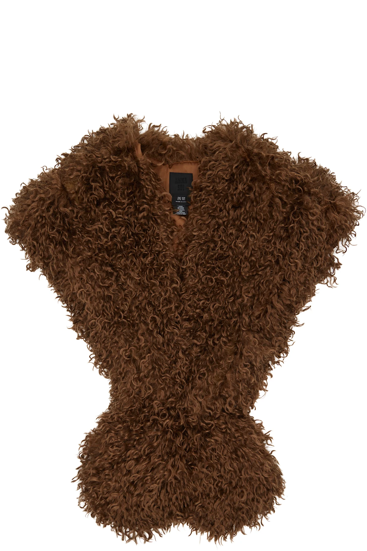 Brown Faux Fur Shawl Scarf