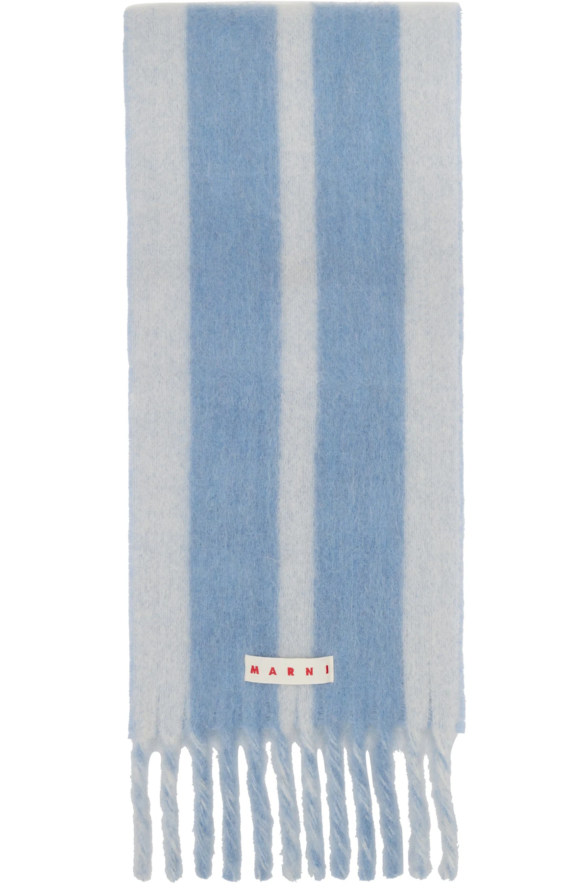 Blue Striped Alpaca Scarf
