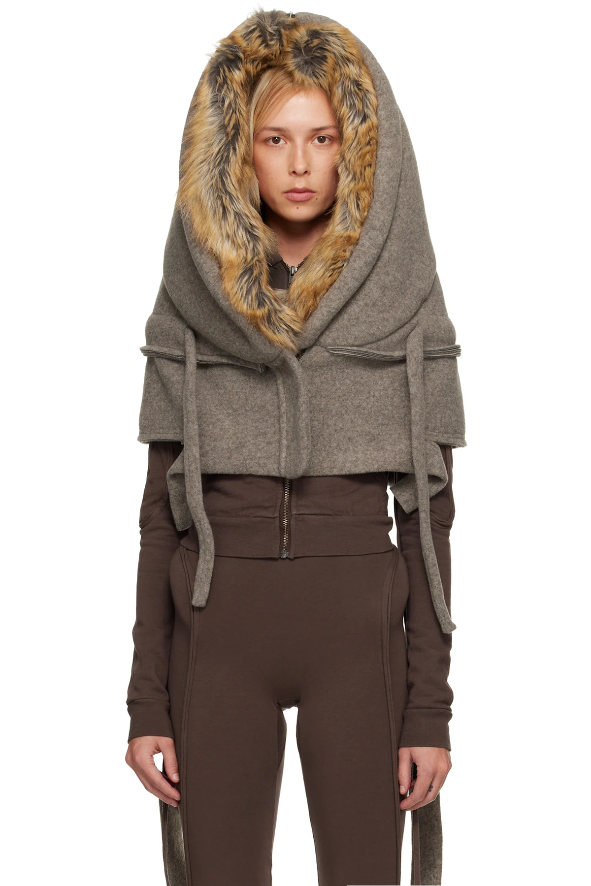 Taupe Super Furry Hood