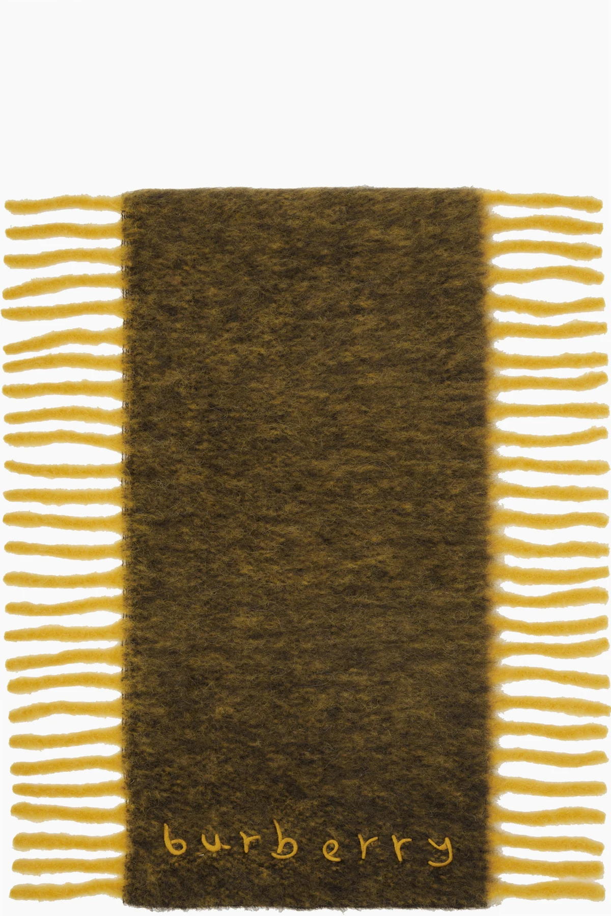 Yellow & Khaki Alpaca Wool Blend Happy Scarf